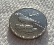 Malta Republika MTL 1 lira funt 1994 KM# 99 Ptak Modrak śródziemnomorski