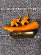 SŁONIKI FIGURKA rzeźba z ebonitu stary vintage czasy PRL-u 