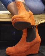 Botki pomarańczowe, zamszowe 41 ( Art.BU-07)