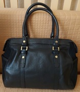 Autograph M&S torebka skórzana czarna kuferek shopperka skóra naturalna