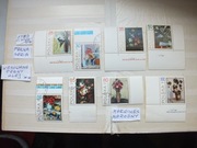 8szt. znaczki seria Fi 3089 margines Polska 1989r. MALARSTWO KWIATY klej