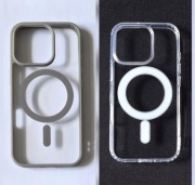 Etui/case klasyczne przezroczyste i szare z MagSafe na iPhone'a 16 pro 