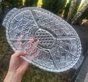 Duża Patera Kryształowa Taca Talerz Kryształy PRL Na Przystawki lata 70-te