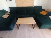 Stolik kawowy gruby blat 36 mm ława do salonu LOFT 90 x 49.5 x 46 cm 