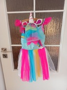 Piękna kolorowa sukienka jednorożec na bal karnawałowy roz 5-7 lat