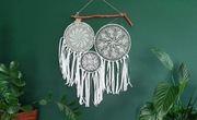 Ozdoba ścienna, łapacz snów, serwetka w obręczy