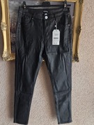 Spodnie damskie woskowane czarne M.Sara r. 32