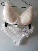 Komplet bielizny bigger size śmietanka Gemo 100 E 