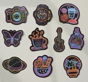 10 naklejek NEON - rózne kształty - Zestaw #4