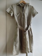 Beżowa sukienka z paskiem Lacoste M 38 