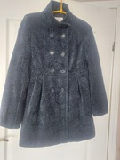 Płaszcz, długość 77cm, r40, bardzo ciemny szary, lekko pluszowy wytlaczany