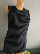 OLAF BENZ__bluzka print rozciagliwa czarno-szara paski   __  idealna___38