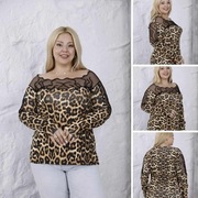 Bluzka panterka z bawełny prążkowanej 