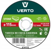 VERTO Tarcza do cięcia kamienia 115x3.0x22mm 61H515