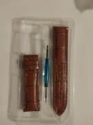 Szybkozłączka do paska do zegarka, wymienny, wzór krokodyla, brązowy, 