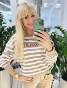 MEGI bluza w paski chocolate