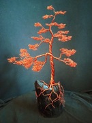 Drzewo drzewko szczęścia życia bonsai z drutu miedzianego