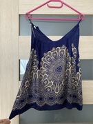 Top halter rozkloszowana bluzka L/40 Boho Aztec Vintage