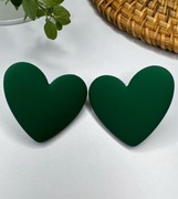 Kolczyki serduszka |ciemnozielone serca | sztyfty