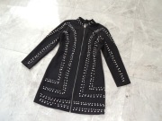 elegancka czarna bluza damska z doszytymi perłami perełkami S