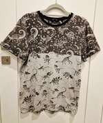 T-shirt CROPP XS S w dinozaury bluzka z krótkim rękawem