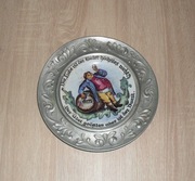 Stary Niemiecki Plater Dekoracyjny metal porcelana