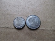 10gr i 50gr z 1992r stan 1/-1 , zestaw 2 monet