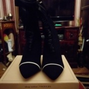 VICES  Czarne, skarpetowe botki na szpilce 37