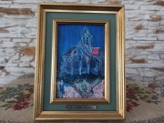 Reprodukcja obrazu Kościół w Auvers V. Van Gogh w złotej ramie