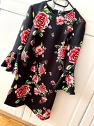 Guess Nowa szykowna elegancka sukienka w róże r.S 