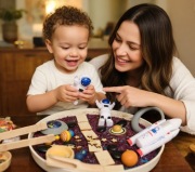 Zestaw Sensoryczny Montessori KOSMOS z astronautami i rakietami | 2-6 lat