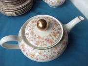 Dzbanek Czajnik Seltmann Weiden Vintage Kwiaty Złota Kulka Porcelana