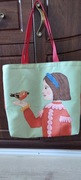 Torba shopper dziewczynka ptak 