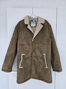 Beżowy Kożuch Męski Jesień Zima M/L