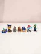 zestaw małych figurek dla dzieci – Psi Patrol, Smerf, Luigi + autka (7 szt.