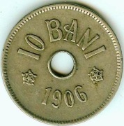 RUMUNIA 10 BANI 1906 J - bardzo ładny stan