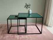 Stolik „Verde Due” – zestaw dwóch stolików kawowych w stylu LOFT