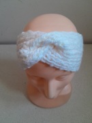 Opaska na uszy handmade wiosenna turban biała 