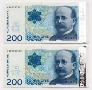 Banknot 200 koron Norwegia 2009 P.50 -UNC