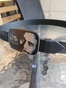 Czarny skórzany pasek Bob Marley