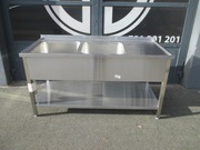 Nowy Zlew Gastronomiczny 2 Komorowy Z Półką 160/70/85