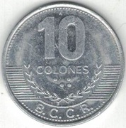 Kostaryka 10 colones colonów 2016 23,5 mm nr 1