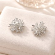 KOLCZYKI ZE STALI CHIRURGICZNEJ SREBRNE ,CYRKONIE 20 mm