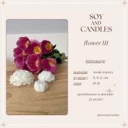 Świeca - kwiaty - 3 sztuki 