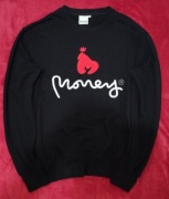 Bluza czarna z hawtami kolorowymi firmy  Monety z bawełny 