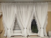 Firanka mleczny biały tiul , z przeplotem 