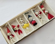 Bombki choinkowe z Prl-u pajacyki 6 szt retro vintage 