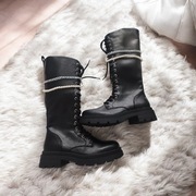 Trapery czarne glany kozaki z koralikami 38 39 40 41 