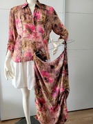 Apriori vintage komplet bluzka + spodnica kwiaty jak malowane jak obraz 