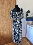 H&M 40 L sukienka wzoru czarno biała 100% cotton lato jak nowa